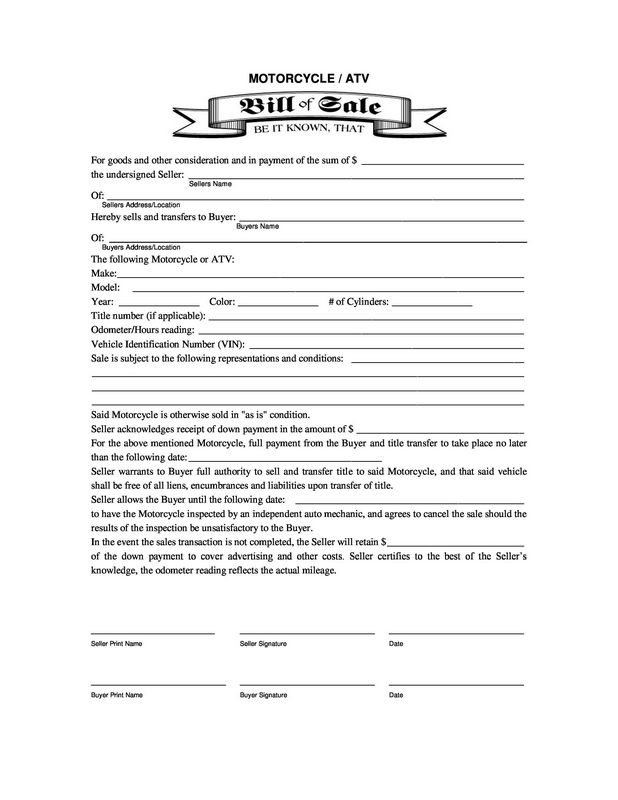 Tractor Bill of Sale Kind